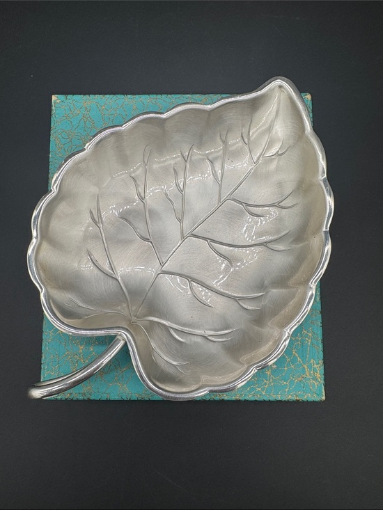 Other - Modern Silver Silverplate Leaf Shaped Footed Trinket Dish Japan Vintage NIB
